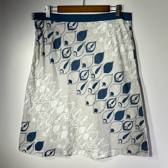 Old Navy Cotton Lined Summer A-line Skirt Navy Taupe Size 12 - Picture 2 of 5